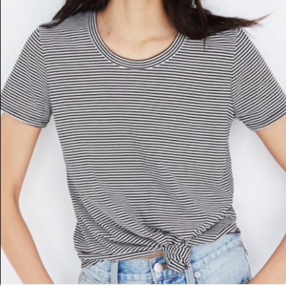 Madewell Tie Front Stripe Tee Sz XS